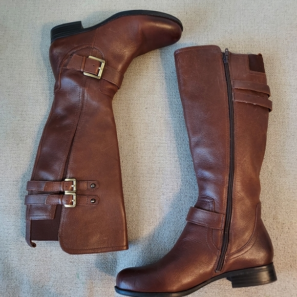 Naturalizer Jesse Riding Knee High Boots Cognoc Brown Size 8 - Picture 3 of 16